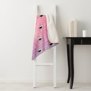 Couverture Sherpa Halloween rose Blanche Sherpa par la poète Adiela