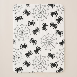 Couverture Sherpa Halloween simple et moderne noir et blanc