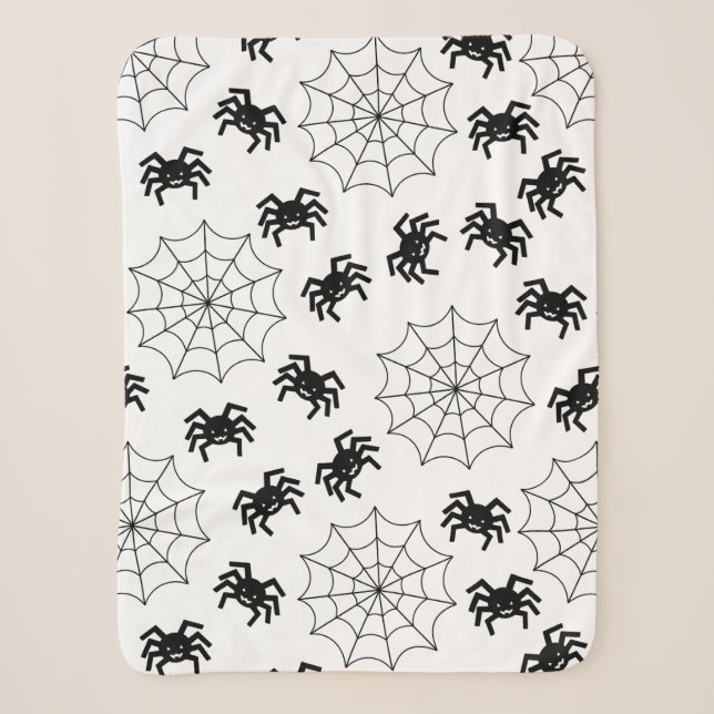 Couverture Sherpa Halloween simple et moderne noir et blanc (Devant)