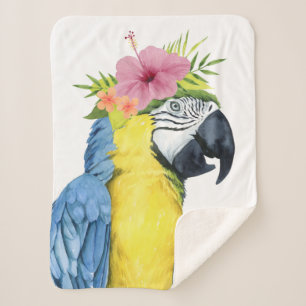 Couverture Sherpa Halo tropical - perroquet