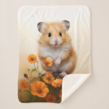 Hamster Parmi Les Fleurs Oranges