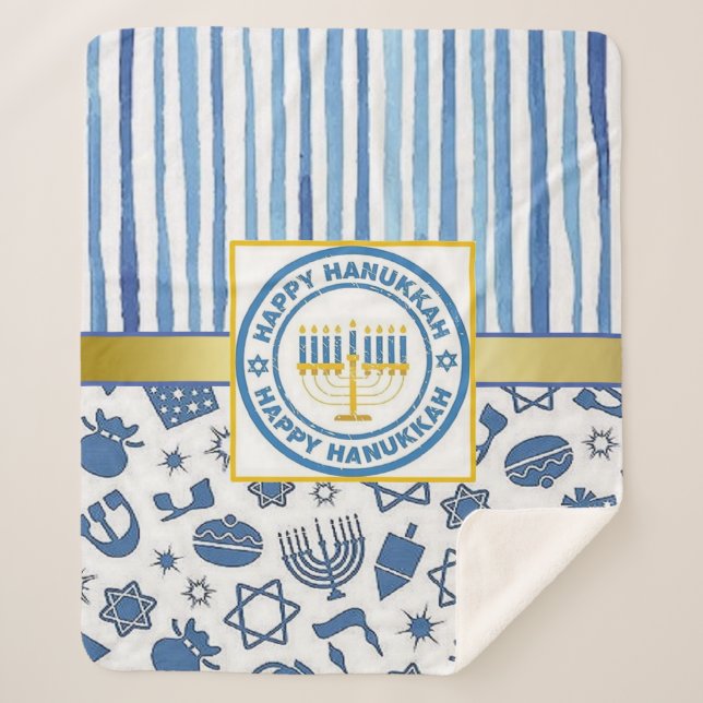 Couverture Sherpa Hanoukka bleue (Devant)