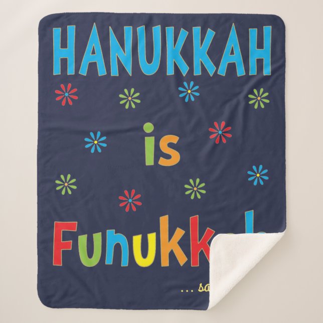 Couverture Sherpa Hanoukka Is Funukkah Sherpa Fleece Blanket/Med (Devant)