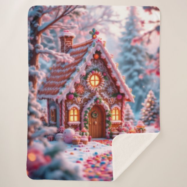 Couverture Sherpa Happy Winter with Christmas  (Devant)