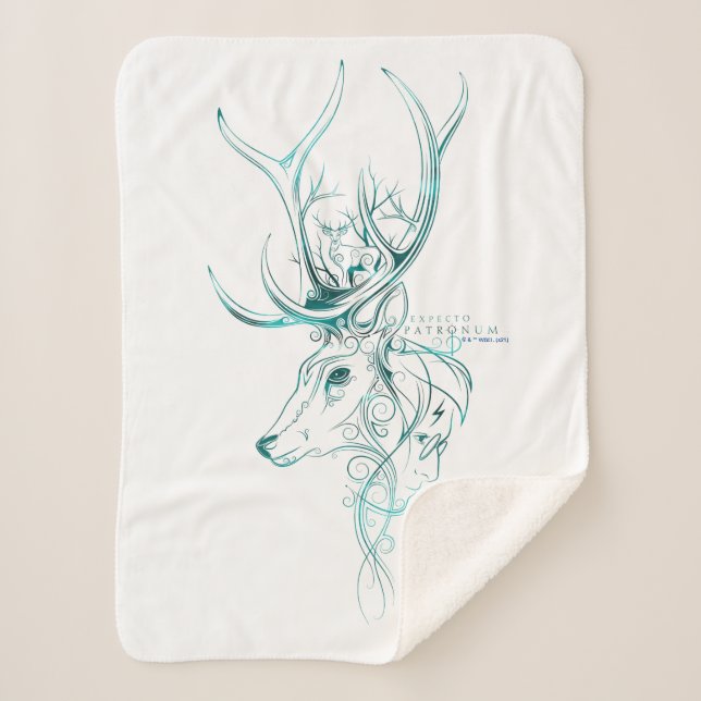 Couverture Sherpa Harry Potter | Aguamenti EXPECTO PATRONUM™ Stag (Devant)
