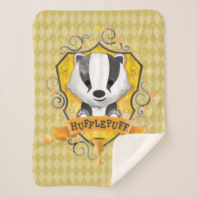 Couverture Sherpa Harry Potter | Blason charmant HUFFLEPUFF™ (Devant)