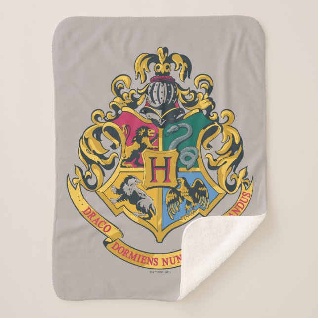 Couverture Sherpa Harry Potter | Blason de Poudlard - Couleurs Réell (Devant)