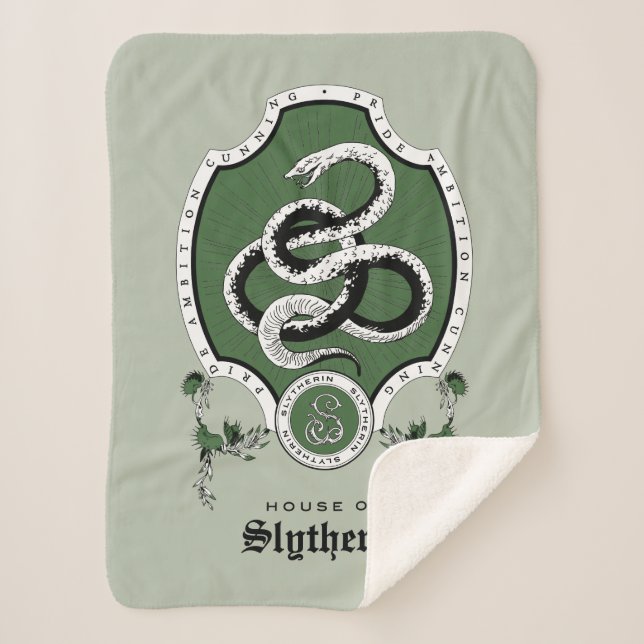 Couverture Sherpa HARRY POTTER™ | Delicate Sketch SLYTHERIN™ Crest (Devant)