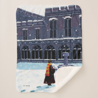 Couverture Sherpa HARRY POTTER™ et Hedwig dans la cour de HOGWARTS™