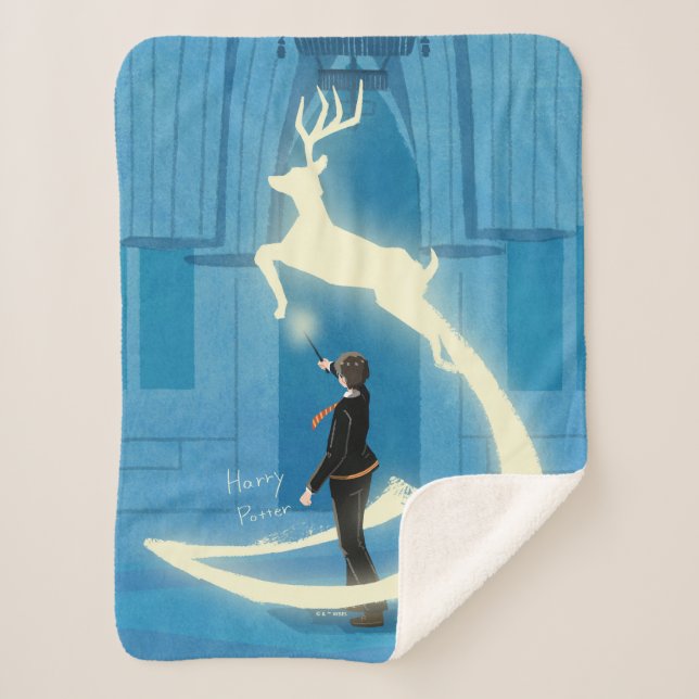 Couverture Sherpa HARRY POTTER™ Peinture de Patronus (Devant)