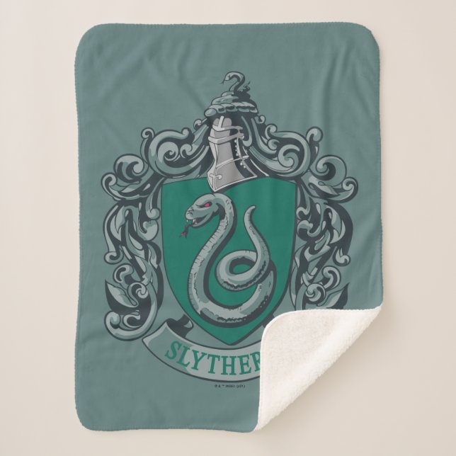 Couverture Sherpa Harry Potter | Slytherin Crest Green (Devant)