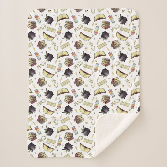 Couverture Sherpa HARRY POTTER™ Spells & Books Pattern (Devant)