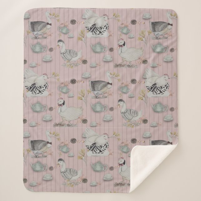 Couverture Sherpa Haute Couture Poulet (Devant)
