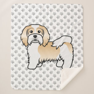 Couverture Sherpa Havanais Fauve Et Blanc Chien De Dessin Animé Mign