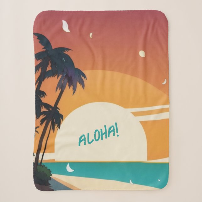 Couverture Sherpa Hawaiian/Aloha/Tropical/plage (Devant)
