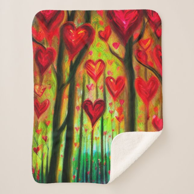 Couverture Sherpa Heart Forest Sherpa Blanket (Devant)