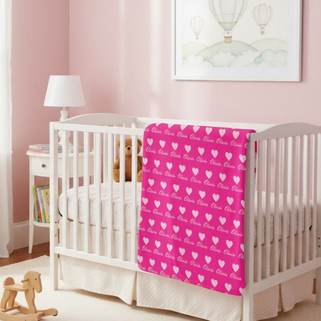Couverture Sherpa Heart Pattern Blanket for Girls – Personalized (Créateur téléchargé)