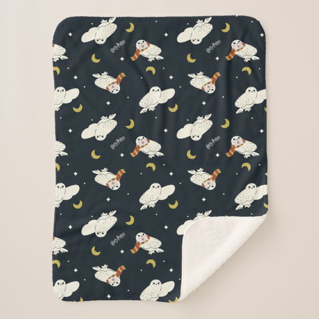 Couverture Sherpa Hedwig Nighttime Moonlight Pattern (Devant)