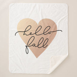 Couverture Sherpa Hello Fall Love Heart