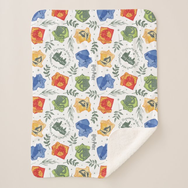 Couverture Sherpa Hérbologie magique HOGWARTS™ Maisons Motif (Devant)
