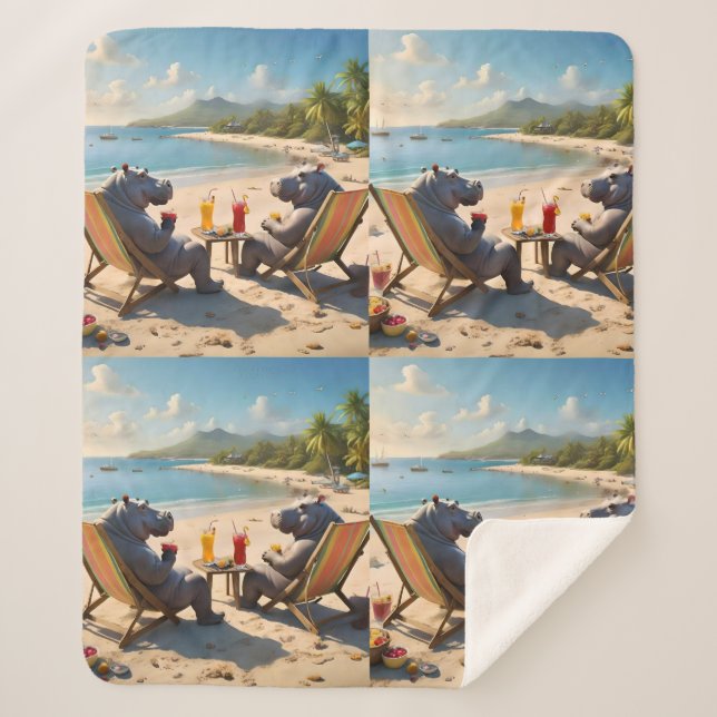 Couverture Sherpa Heure d'Hippo : Cocktails au bord de la plage et b (Devant)