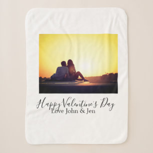 Couverture Sherpa Heureuse Sainte-Valentin amour ajouter nom photo s