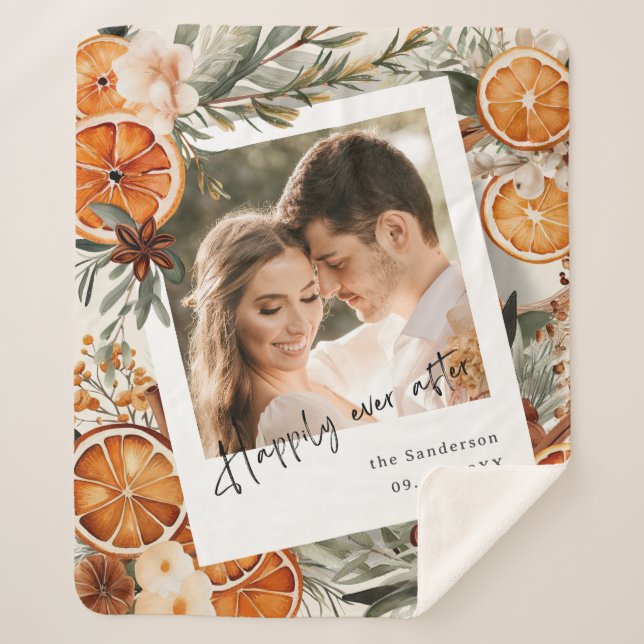 Couverture Sherpa Heureux Jamais après Boho Mariage de vacances d'hi (Devant)