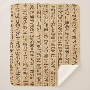 Couverture Sherpa Hiéroglyphes égyptiens, grunge sans couture motif