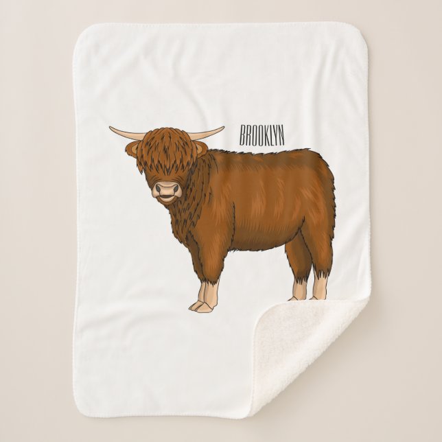 Couverture Sherpa Highland cow (Devant)