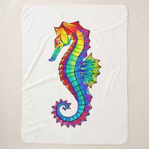 Couverture Sherpa Hippocampe polygonal arc-en-ciel