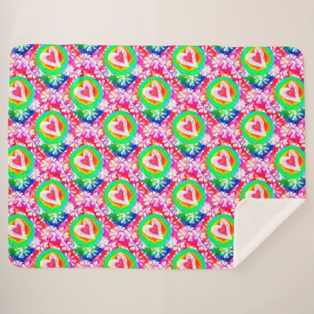 Couverture Sherpa Hippy Heart (Devant (Horizontal))
