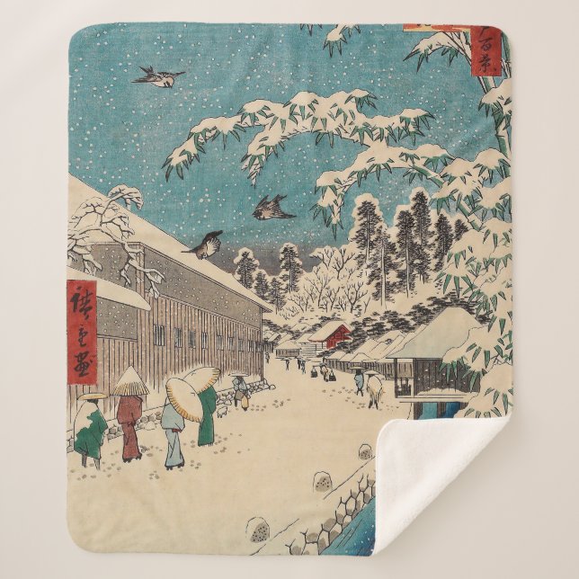 Couverture Sherpa Hiroshige hiver paysage Japon pays (Devant)