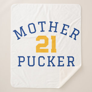 Couverture Sherpa Hockey Maman Blanche Mère Pucker Numéro personnali
