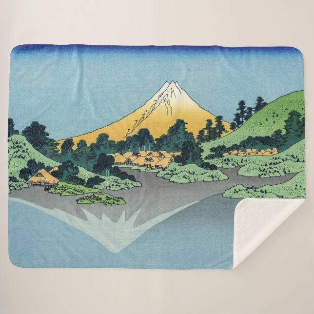 Couverture Sherpa Hokusai - Le Mont Fuji reflète le lac Kawaguchi (Devant (Horizontal))