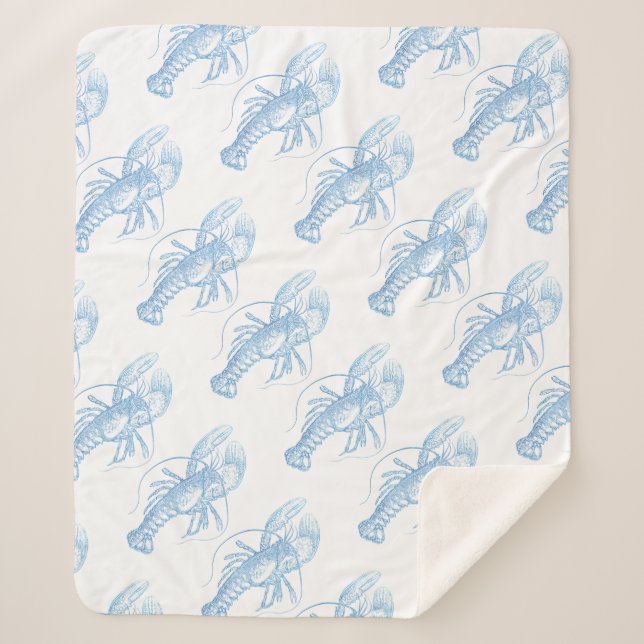 Couverture Sherpa Homard bleu (Devant)