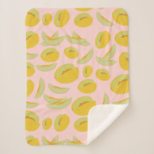 Couverture Sherpa Honeydew Melons Motif de fruits