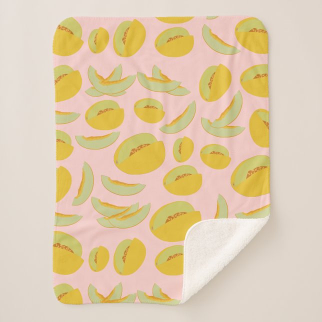 Couverture Sherpa Honeydew Melons Motif de fruits (Devant)