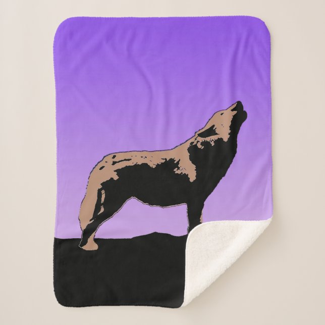 Couverture Sherpa Howling Wolf at Sunset - Art faunique original (Devant)