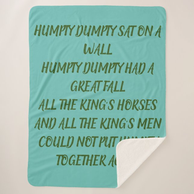 COUVERTURE SHERPA HUMPTY DUMPTY (Devant)