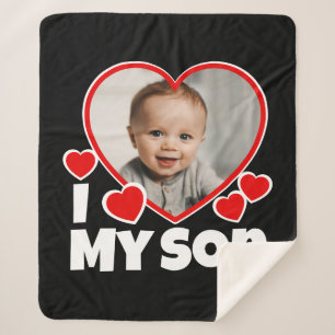 Couverture Sherpa I Heart My Son Photo Personnalisée