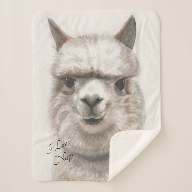 Couverture Sherpa I Love Naps Llama Sherpa Baby Blanket (Devant)
