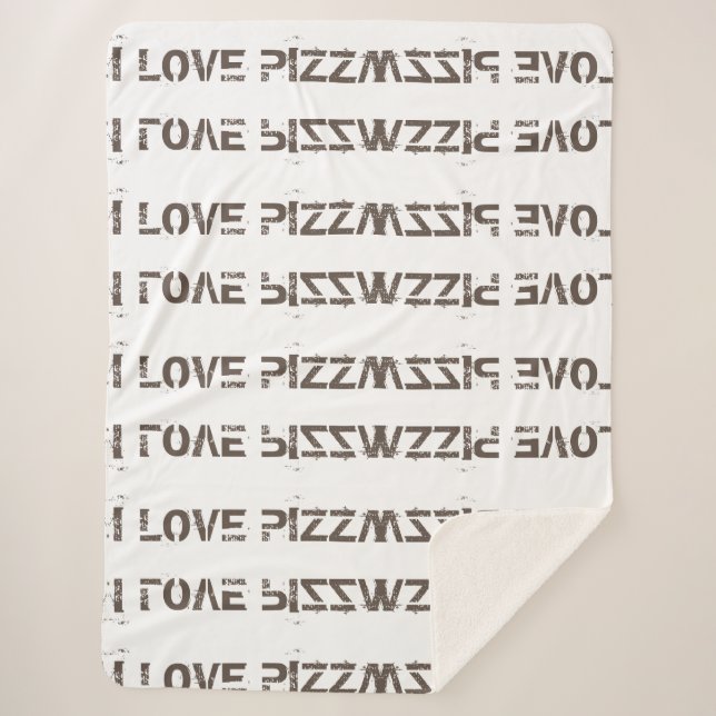COUVERTURE SHERPA I LOVE PIZZA (Devant)