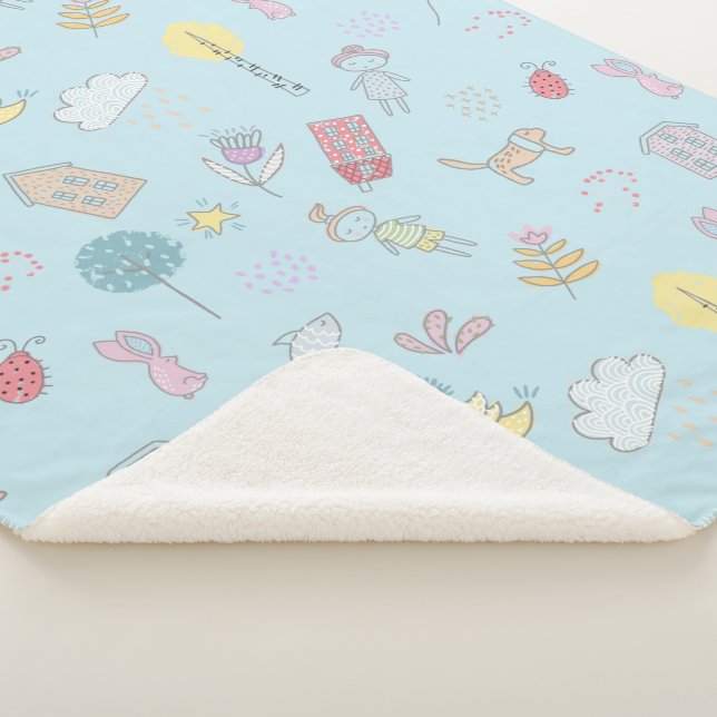 Couverture Sherpa ID360 de l'ensemble mignon tiré à la main (3/4)