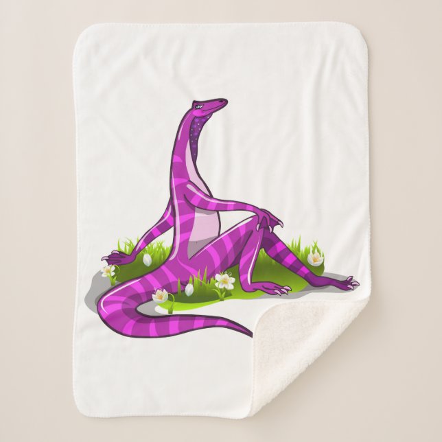 Couverture Sherpa Iguanodon Montre Sa Beauté Naturelle. (Devant)