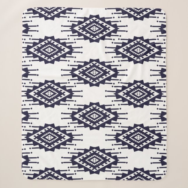 Couverture Sherpa Ikat Boho Aztec Textile Motif (Devant)