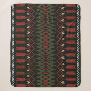 Couverture Sherpa Ikat Motif : Ornement ethnique géométrique