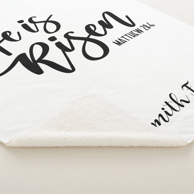 Couverture Sherpa Il est ressuscité Pâques Blanket Sherpa Noir & Bla (3/4)