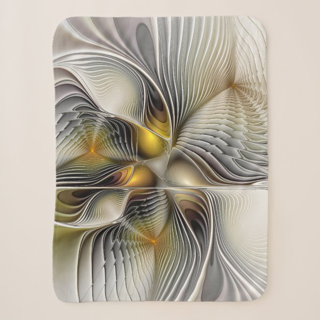 Couverture Sherpa Illusion d'optique abstrait 3D fractal avec profon (Devant)