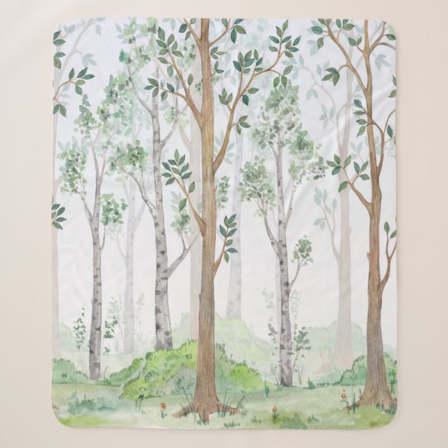 Couverture Sherpa Illustration aquarelle-Forêt de fées. Enfants i (Devant)