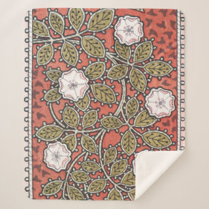 Couverture Sherpa Illustration d'art de rose sauvage Fleur Vintage